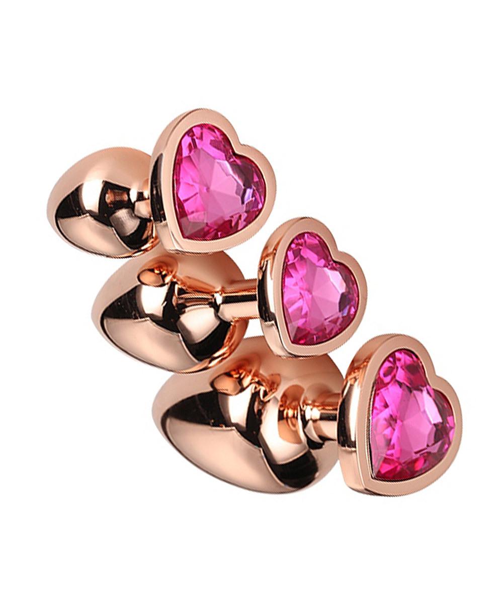Gleaming-Love-Set-analnich-koliku-rosegold-ruzove-srdce-3ks-4 Gleaming Love Set análních kolíků rosegold růžové srdce 3ks