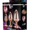 Gleaming Love Set análních kolíků rosegold růžové srdce 3ks