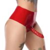 LateX Latexové kalhotky s dildem - červené