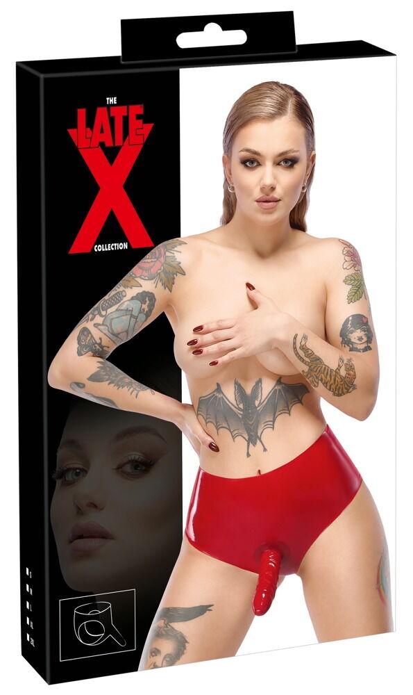 LateX-Latexove-kalhotky-s-dildem-cervene-14 LateX Latexové kalhotky s dildem - červené