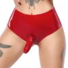 LateX Latexové kalhotky s dildem - červené
