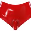 LateX Latexové kalhotky s dildem - červené