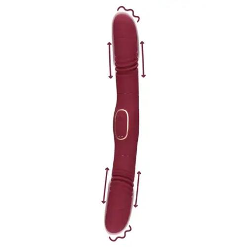 Loveline-oboustranny-vibrator-vinovy-18 Loveline oboustranný vibrátor - vínový