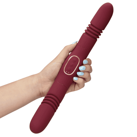 Loveline-oboustranny-vibrator-vinovy-2 Loveline oboustranný vibrátor - vínový