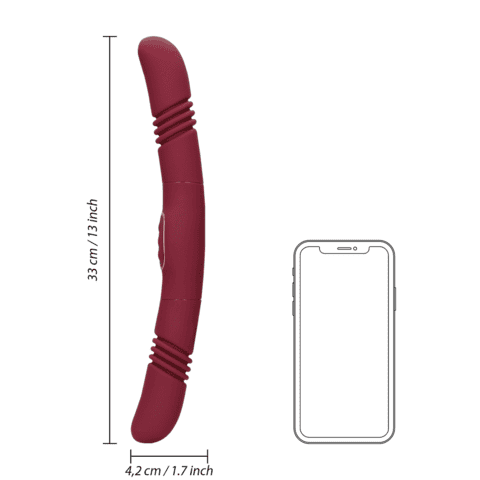 Loveline-oboustranny-vibrator-vinovy-4 Loveline oboustranný vibrátor - vínový