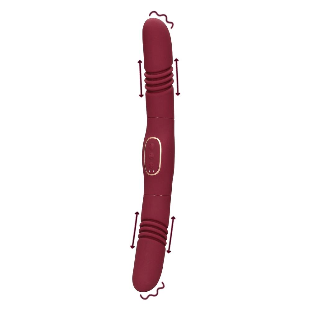 Loveline-oboustranny-vibrator-vinovy Loveline oboustranný vibrátor - vínový