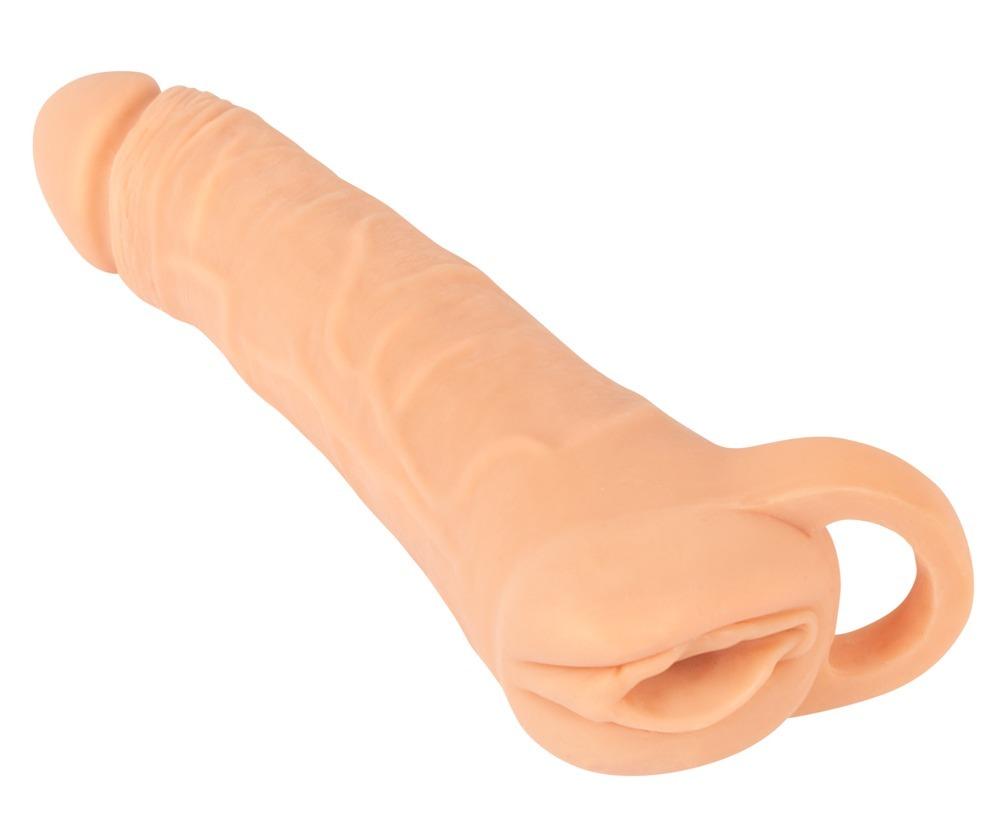 Nature-Skin-2v1-Navlek-na-penis-a-masturbator-24-cm Nature Skin 2v1 Návlek na penis a masturbátor 24 cm
