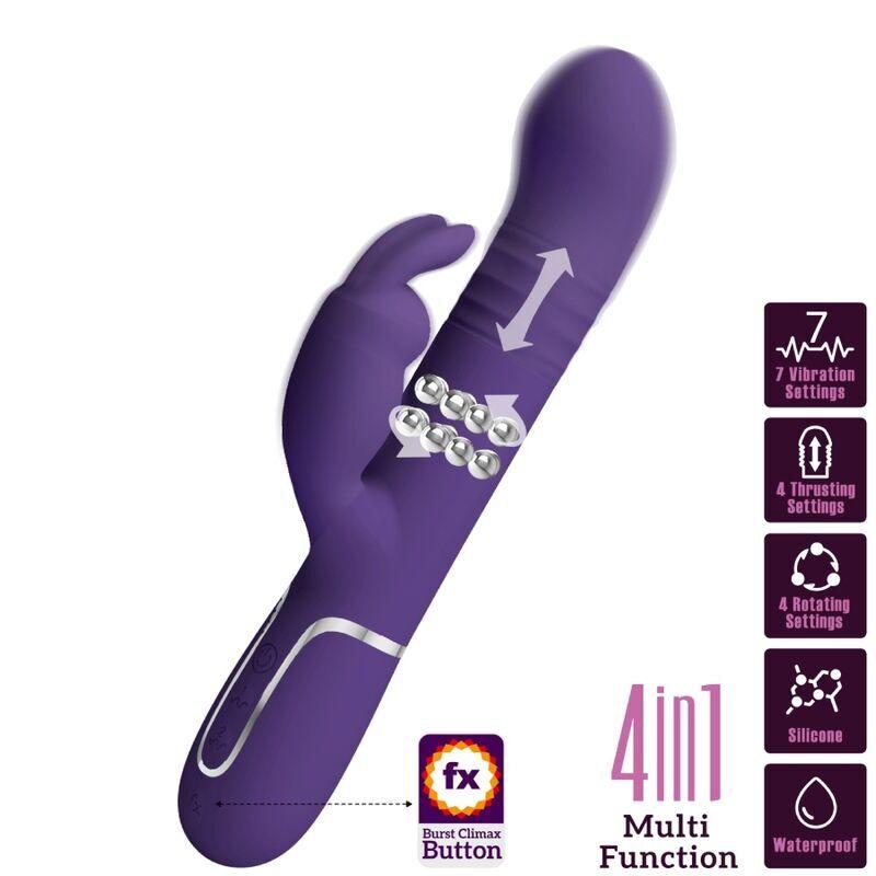 Pretty-Love-Coale-rabbit-vibrator-4v1-fialovy-8 Pretty Love Coale rabbit vibrátor 4v1 - fialový