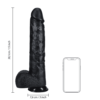 RealRock Extra Large dildo s varlaty 38 cm - černé