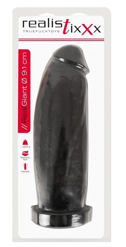 RealistiXXX-Real-giant-dildo-XXL-cerne-12 RealistiXXX Real giant dildo XXL - černé