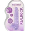 Realrock gelové dildo s přísavkou 16 cm fialové