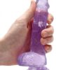 Realrock gelové dildo s přísavkou 16 cm fialové