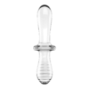 Satisfyer Double Crystal oboustranné skleněné dildo - transparentní