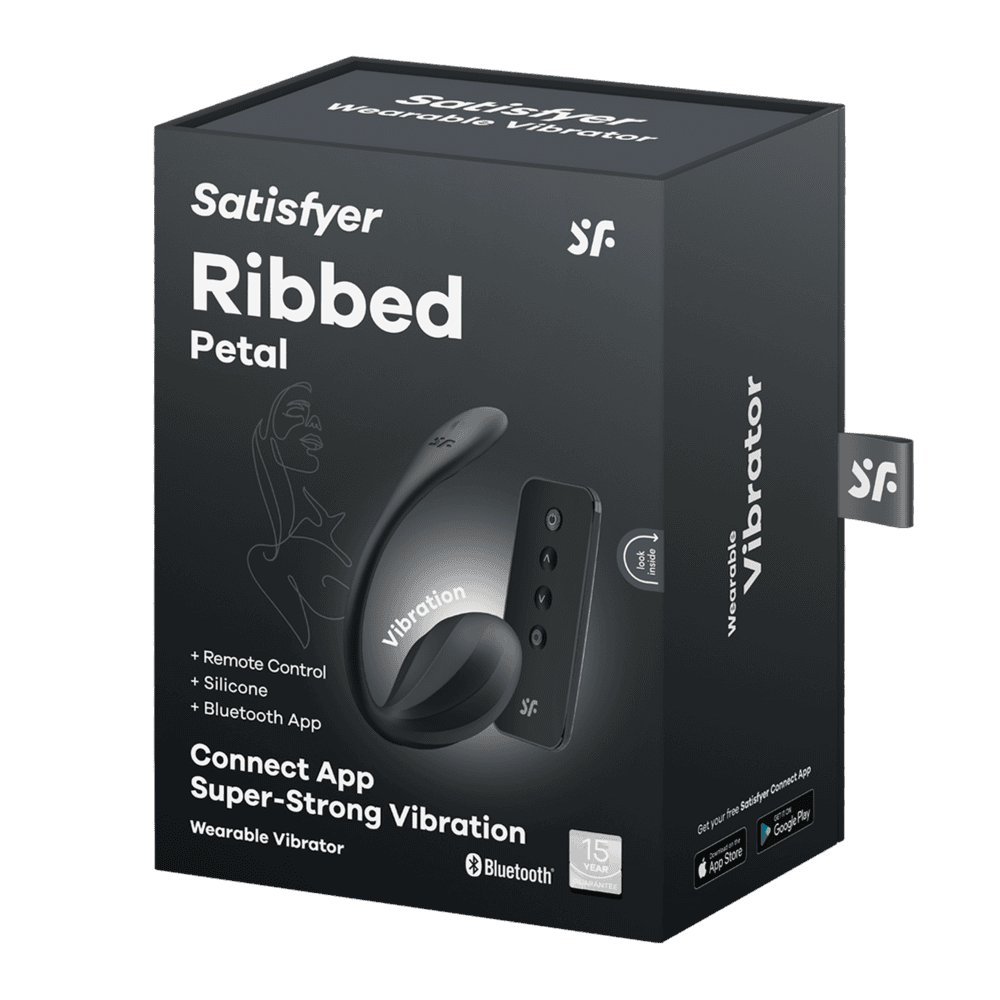 Satisfyer-Ribbed-Petal-vibracni-vajicko-cerne-10 Satisfyer Ribbed Petal vibrační vajíčko - černé