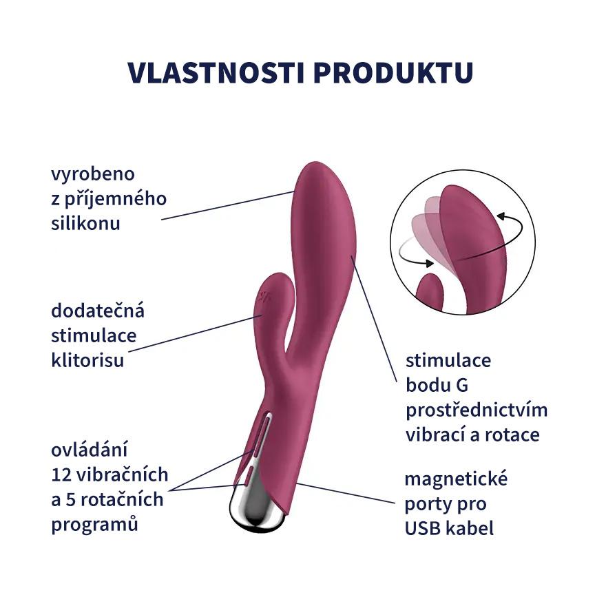 Satisfyer-Spinning-Rabbit-1vibrator-vinovy-10 Satisfyer Spinning Rabbit 1vibrátor - vínový
